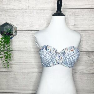 Victoria's Secret Blue Boho The Flirt Strapless Bikini Bandeau Top Size 36C